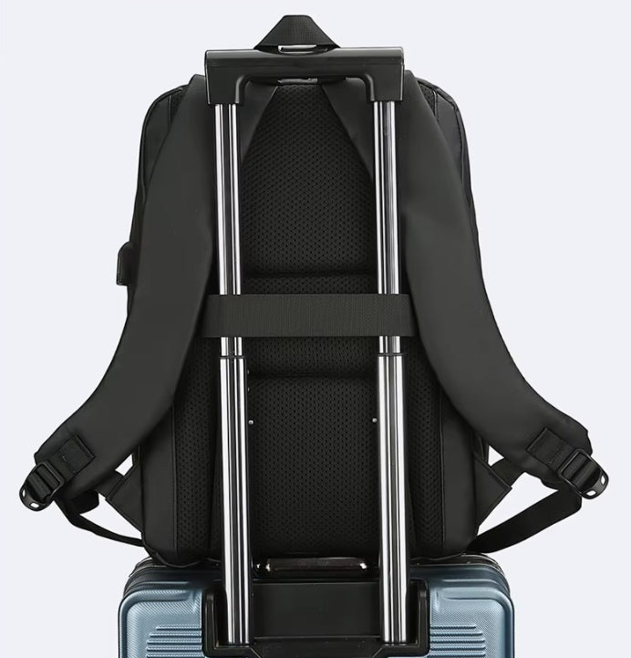 Rucsac Laptop Business Urban, Compartimentare Inteligenta, Port USB, Rezistent la Apa, Negru