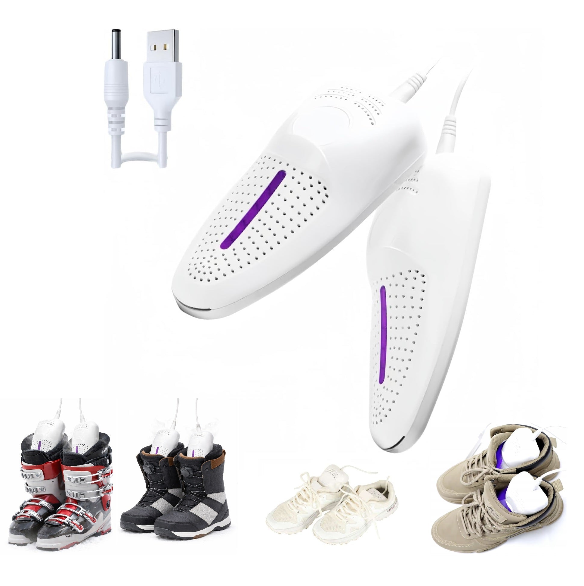 Uscator Electric Portabil USB pentru clapari, boots, ghete, incalzire si uscare rapida, dezodorizant si antibacterian, USB/ 220V