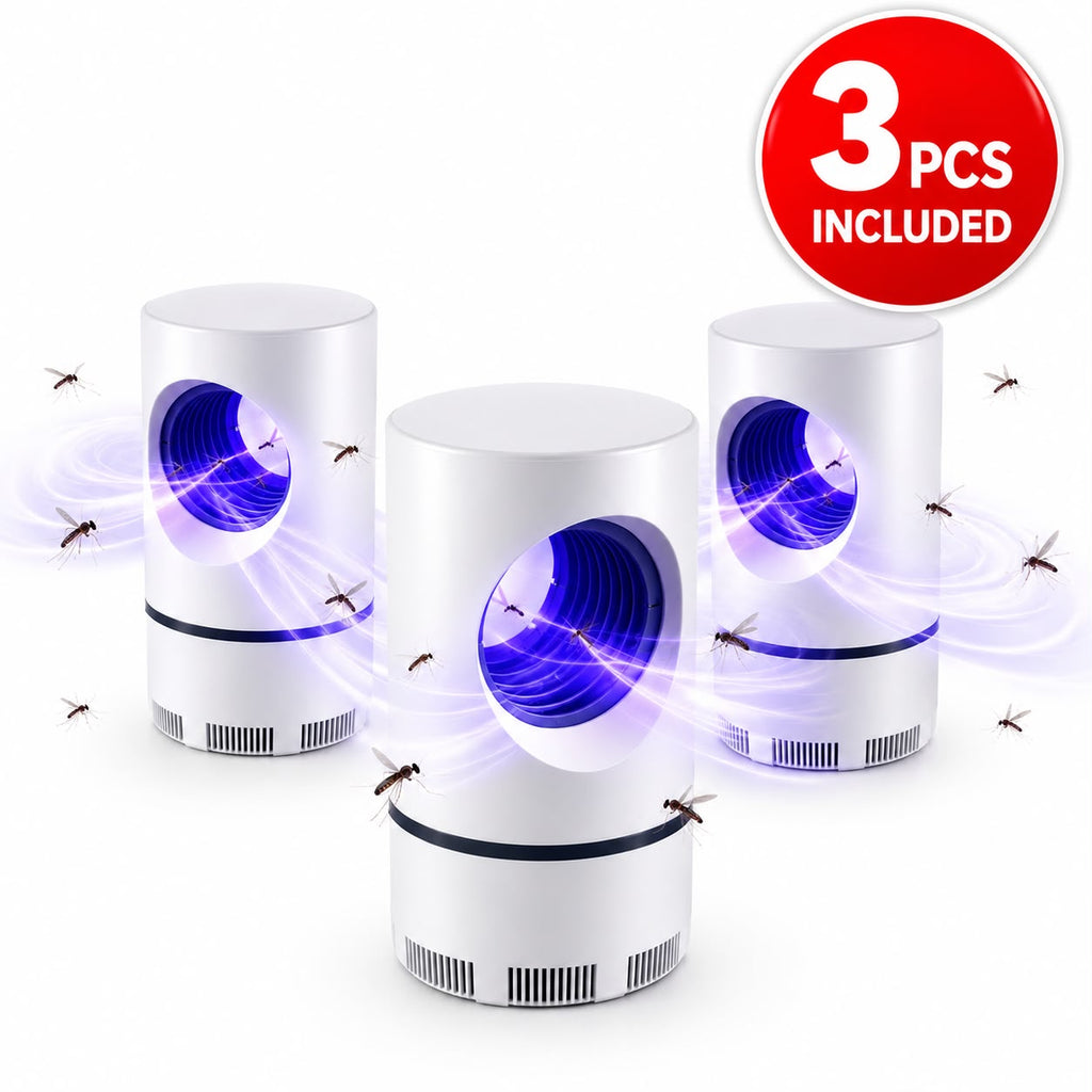 Pachet 3 x Aparat Electric Anti-Tantari cu Lumina UV, Silentios, Fara Substante Chimice, Consum Redus de Energie, Pentru Dormitor, Living si Birou, Alb