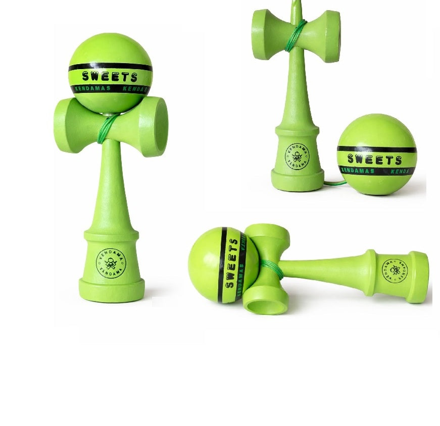 Kendama Premium Sweets– ALL GREEN, design elegant, aderenta sporita, lemn durabil
