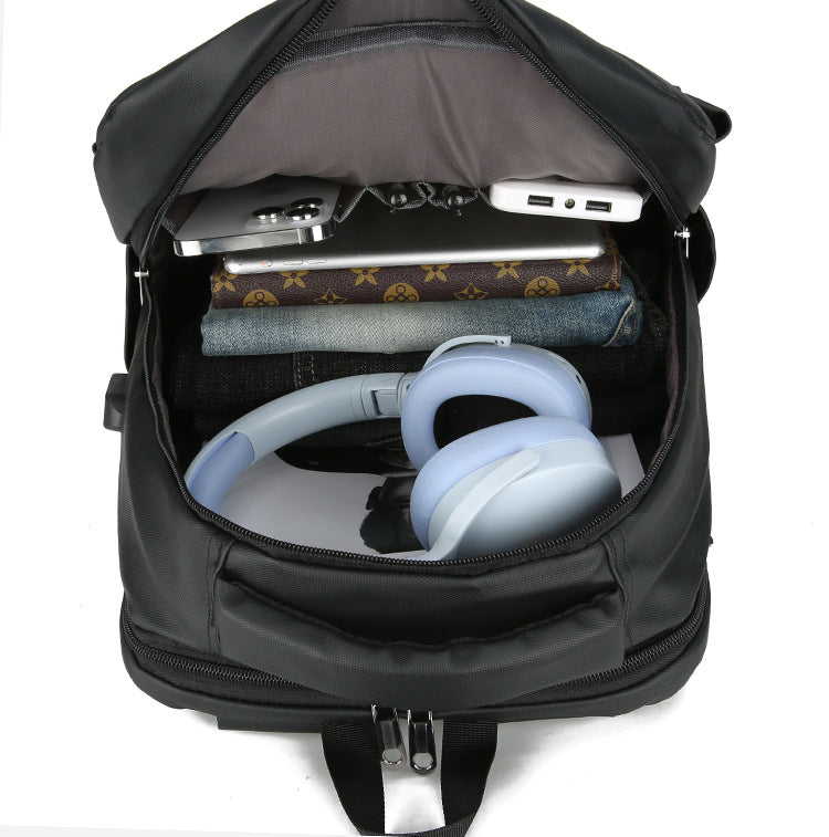 Rucsac Laptop Business Urban, Compartimentare Inteligenta, Port USB, Rezistent la Apa, Negru