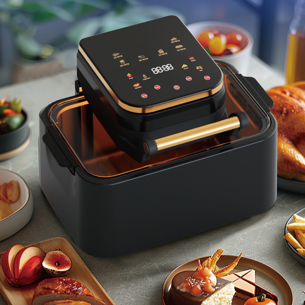 Air Fryer Premium Silver Crest 15L, 2400W, Panou Touch Digital, Funcții Multiple, Negru