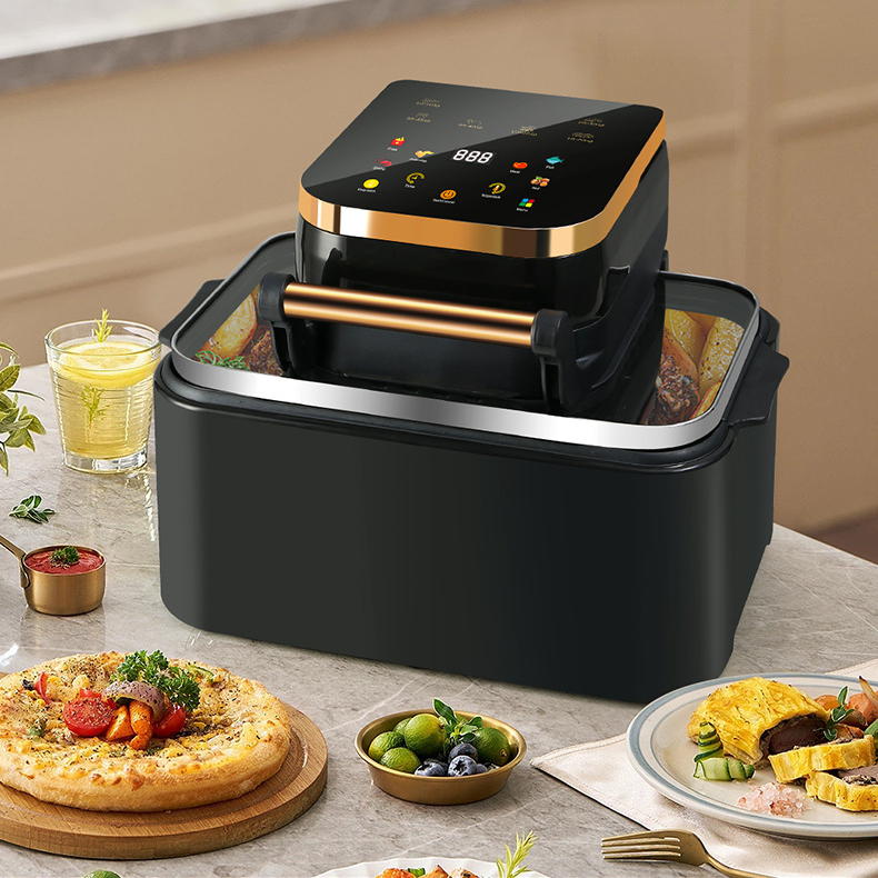 Air Fryer Premium Silver Crest 15L, 2400W, Panou Touch Digital, Funcții Multiple, Negru